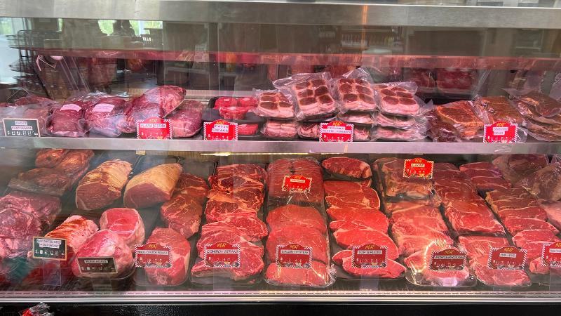 meat-counter; meat market in Demotte